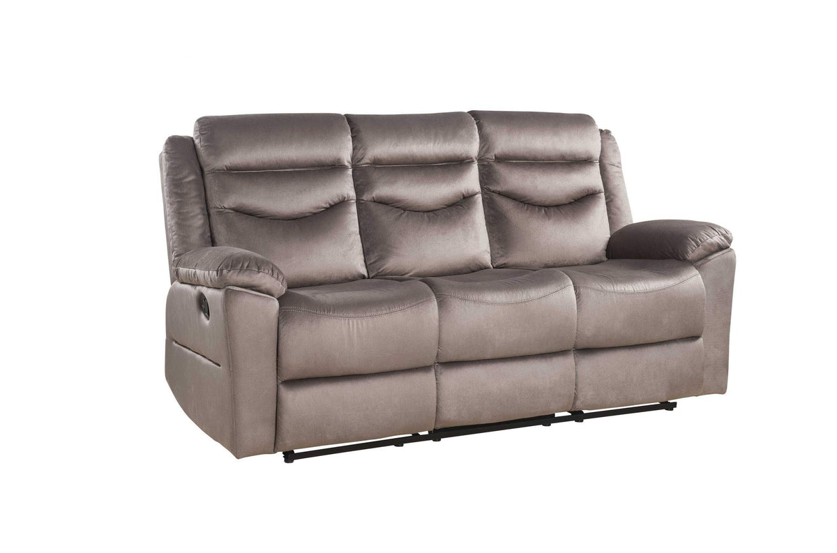 HomeRoots Upholstery, Metal Reclining Mechanism 37' X 78' X 42' Velvet Upholstery Metal Reclining Mechanism Sofa Motion