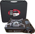 Chef Master Portable Butane Camping Stove, Piezo Ignition 7,650 BTU Output, Wind-Guard Portable Stove Burner with Portable Carry