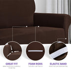 Znsayotx Super Stretch Couch Cover Love Seat Sofa Covers For Living Room Dogs Pet Friendly Furniture Protector Spandex Loveseat Slipcovers With Anti Slip Foam Sticks (Coffee, Loveseat)