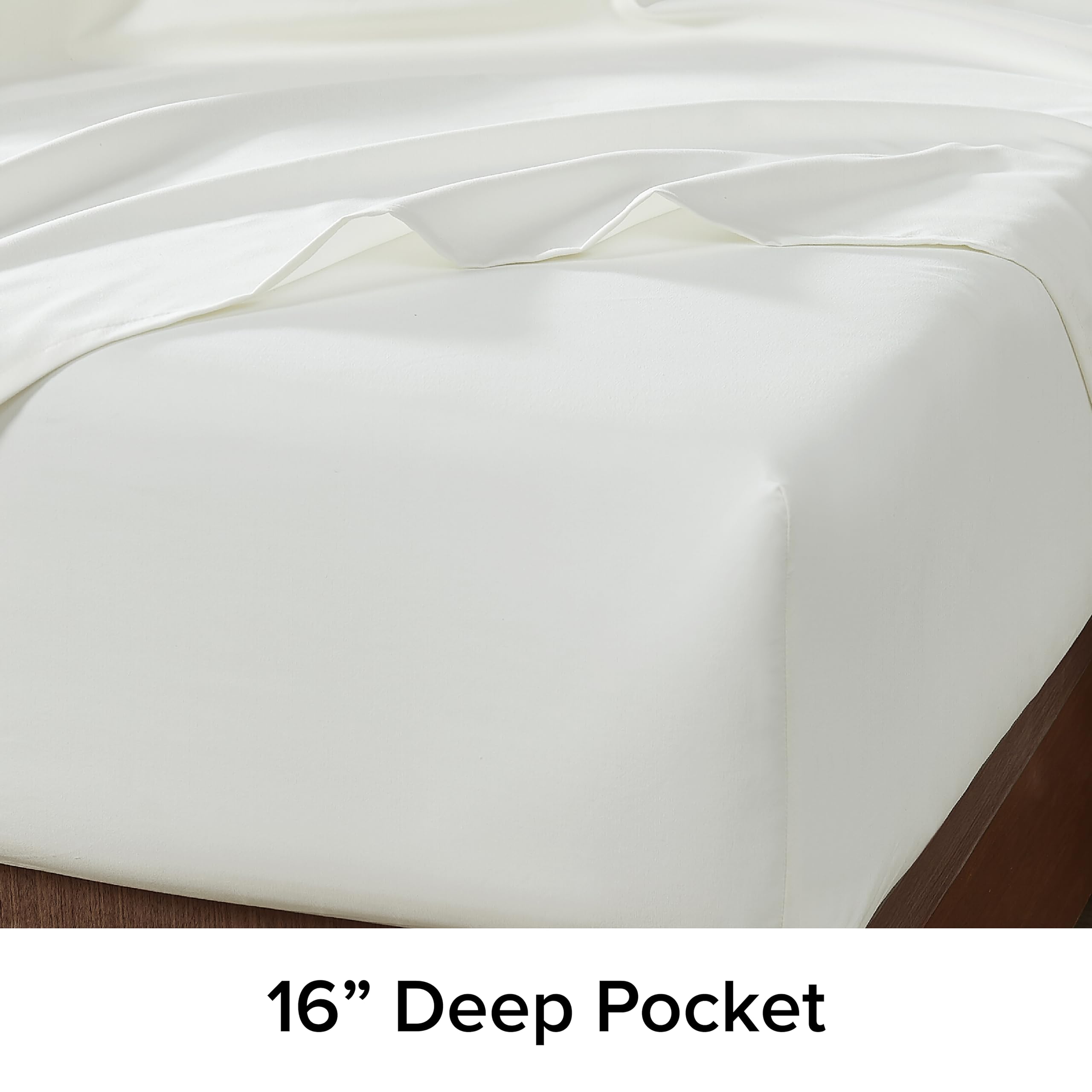 Ugg Hedi Queen Sheet Set 4-Piece Luxury Cooling Sheets Deep Pockets Premium Bedding With 2 Pillow Shams Hypoallergenic Machine Washable Soft Lightweight Bed Set For Bedroom, Queen, White
