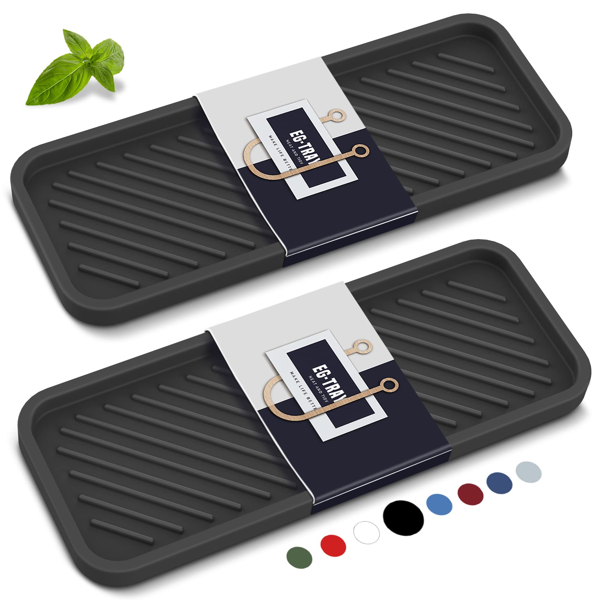 Eg-Sipro Kitchen Sink Organizer Tray,Sponge Holder For Kitchen Sink Bathroom Counter Tray Sponge Caddy Silicone Soap Holder For