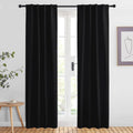 NICETOWN Halloween Black Out Curtain Panels for Bedroom - (Black Color) W34 x L84, 1 Pair, Thermal Insulated Blackout Draperies 