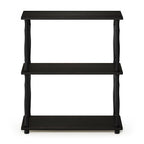 Furinno Turn-N-Tube 3-Tier Compact Multipurpose Shelf Display Rack With Classic Tube, Espresso/Black