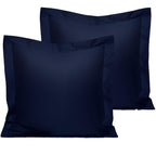Ntbay 2 Pack 500 Thread Count 100% Egyptian Cotton Euro Pillow Shams, Super Soft And Breathable European Throw Pillow Covers, Square Pillow Cases, 26X26 Inches, Navy Blue