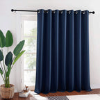 Ryb Home Blackout Curtains For Patio - Solid Grommet Curtains Large Window Panels Energy Efficiency Privacy Shades For Wall Divider Bedroom Living Room Garege Basement, W 100 X L 95, Navy Blue
