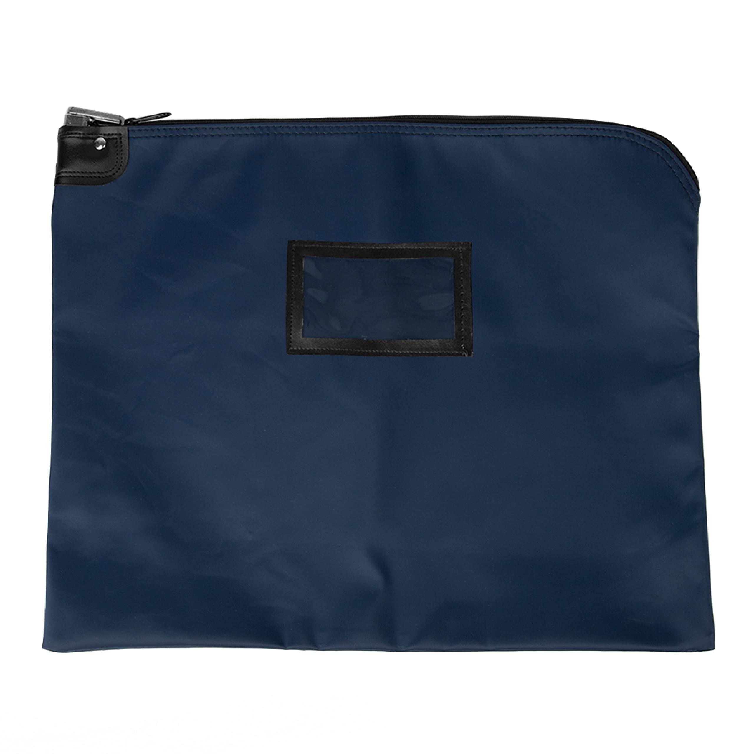 Banksupplies Hipaa Locking Courier Bags | Navy Blue | 19W X 15H | Durable  Laminated Nylon Fabric | Metal Pop Up Lock  | For Mon