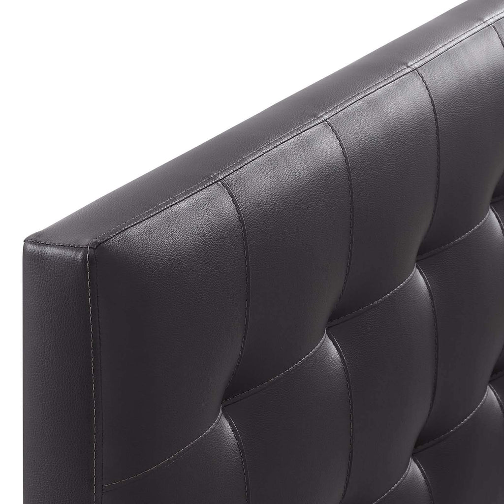 Modway Lily Tufted Faux Leather Upholstered Queen Headboard in Brown