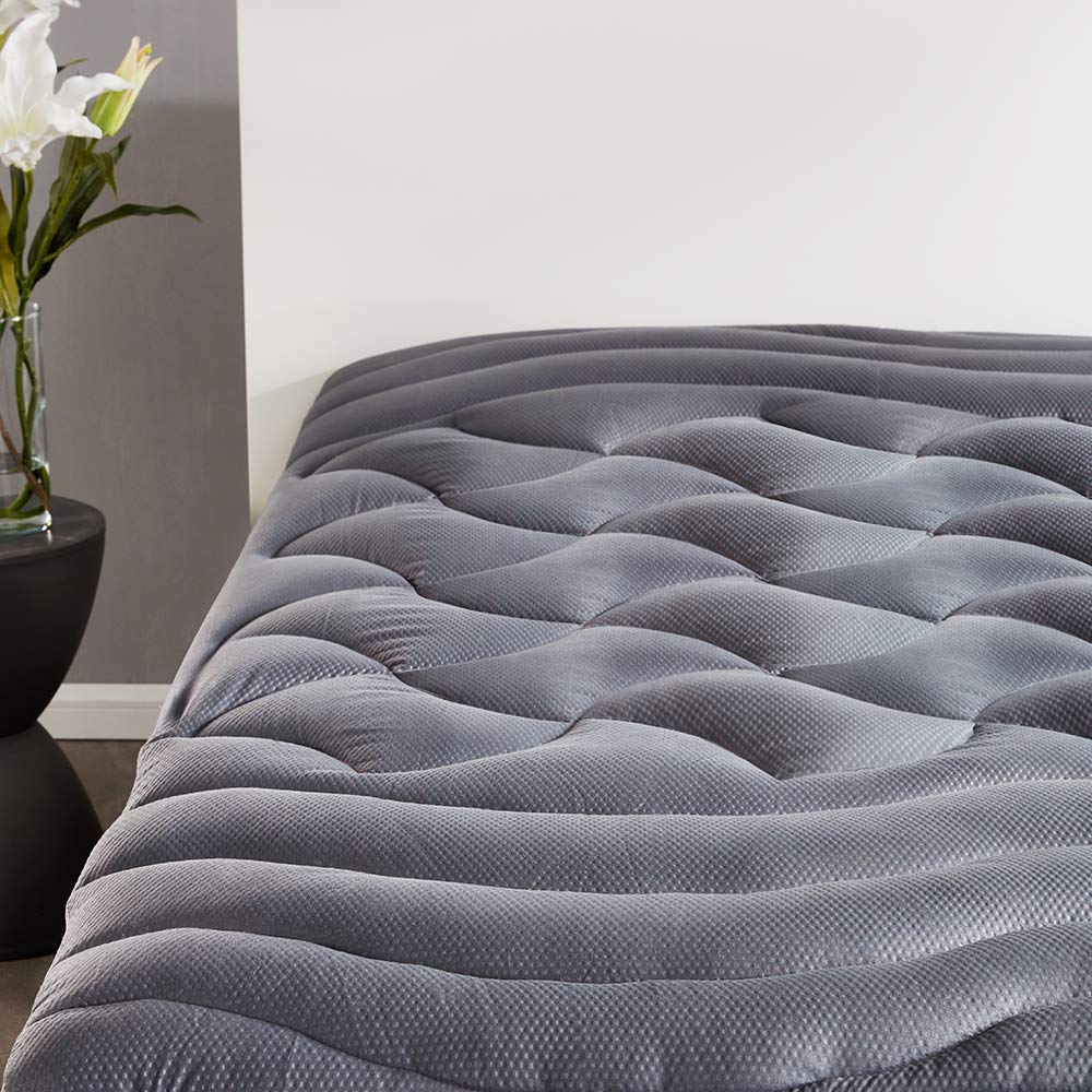Sleep Zone Cooling Twin Mattress Topper For Single Bed, Premium Zoned Quilted Mattress Pad, Fitted Mattress Protector Cover, Mac
