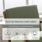 Anjhome Mid Century Modern Accent Chair, Comfy Fabric Reading Chair With Solid Wood Frame, Easy Assembly Armchair For Living Room Blackish Green