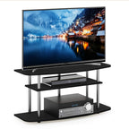 Furinno Frans Turn-N-Tube Tv Stand For Tv Size Up To 43 Inch, 3-Tier, White Oak