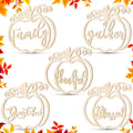 Jetec 10 Pieces Thanksgiving Cutout Letter Sign Pumpkin Dinner Plates Decor Thankful Blessed Grateful Inspirational Letter Cutou