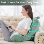 Sasttie Reading Pillow For Sitting In Bed Adult, Velvet Back Pillow For Bed Sitting Up, Backrest Back Support Chair Pillow, Coll