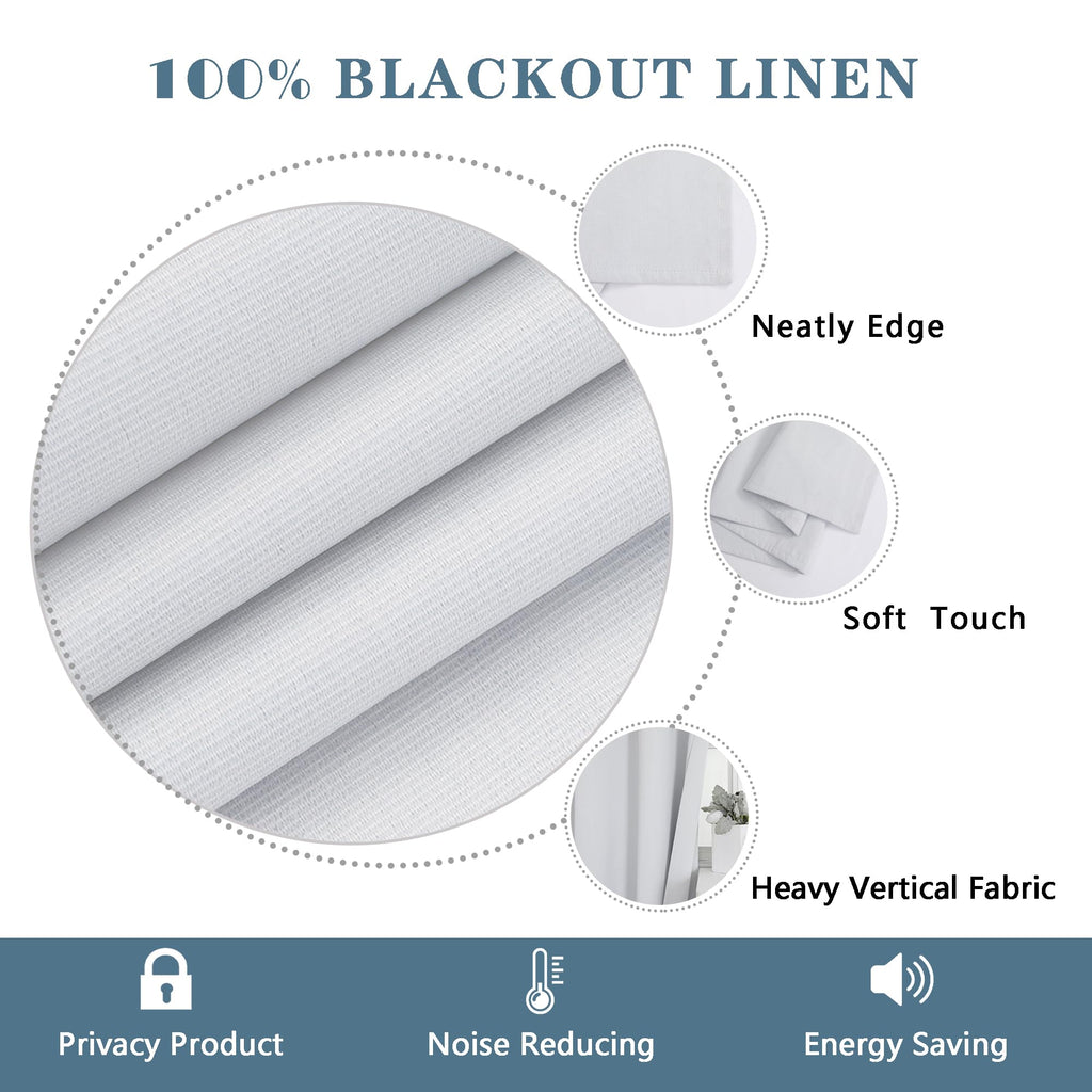 Chyhomenyc 100% Light Blackout Curtain Liners With 13 Rings, Window Curtain Liner For 54 Inch Curtains, Each 36'' Wx50 L, 2 Line