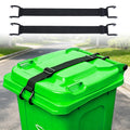 Oiexgu 2 PCS Trash Can Lock Heavy Duty Metal NonSlip Double Claw Trash Can Lid Lock for Animal Proof, Adjustable Strap Windproo