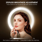 Mnient Wall Mounted Lighted Makeup Mirror, 8' Rechargeable Double-Sided Magnifying Mirror 1X/10X, 3 Colors Led Vanity Mirror Wi