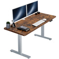 VIVO Electric 60 x 24 in Rustic Standing Desk, Memory Height Adjustment, 1B Series, Holds 220 lbs, One-Piece Vintage Brown Top, 