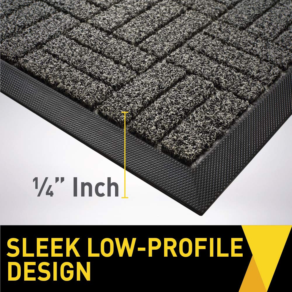 Grip Master Durable Rubber Door Mat, Waterproof, And Entry, Heavy Duty Utility Mats, For Front Door And Garage Floor Entrance, L