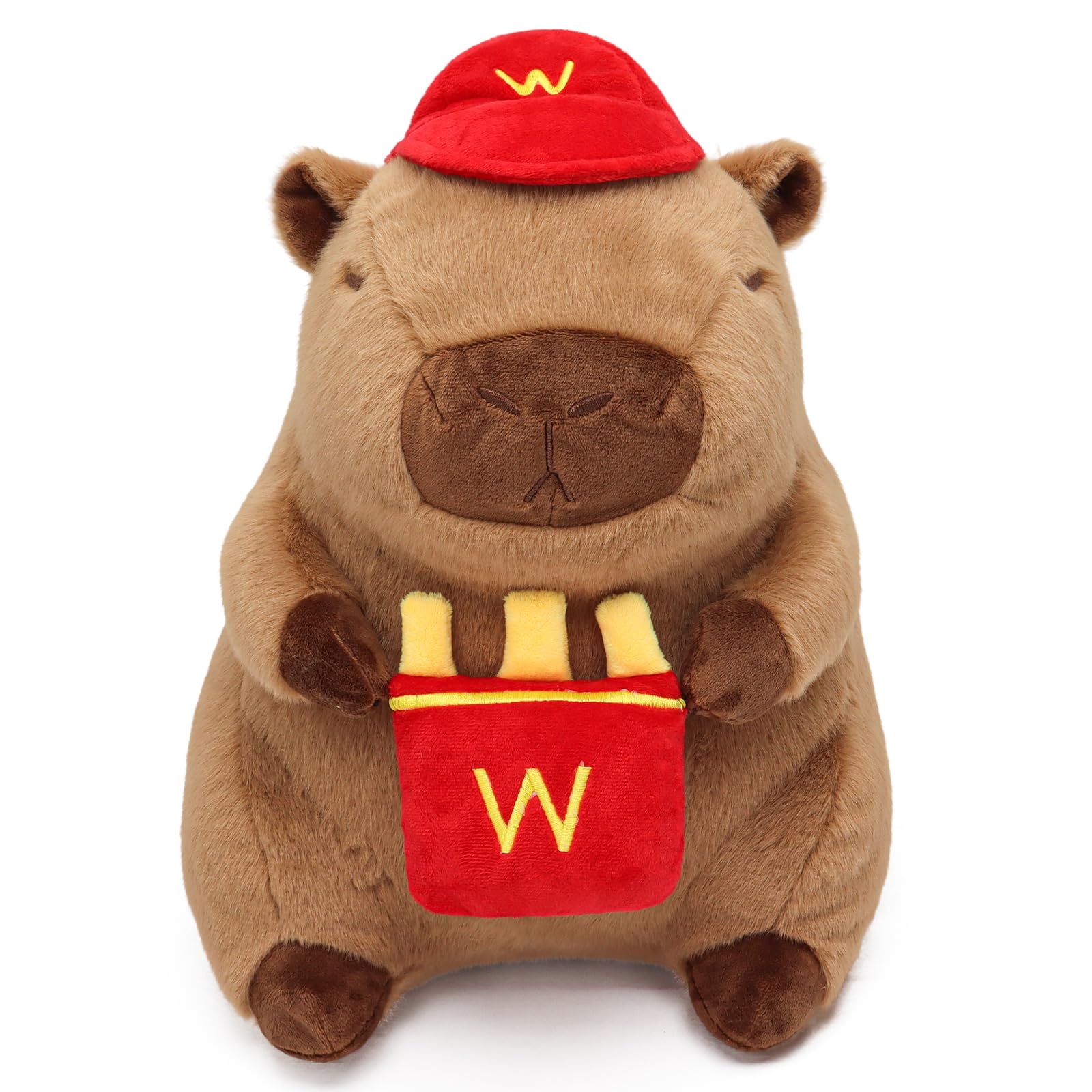 Ponjauk French Fries Capybara Plush 17.7Inch, Cute French Fry Capybara Stuffed Animal Giant Capibara Plushies Pillow Toy Gifts F