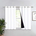 Nicetown White 100% Blackout Curtain 45 Inches Long, 2 Thick Layers Completely Blackout Window Treatment Thermal Insulated Lined