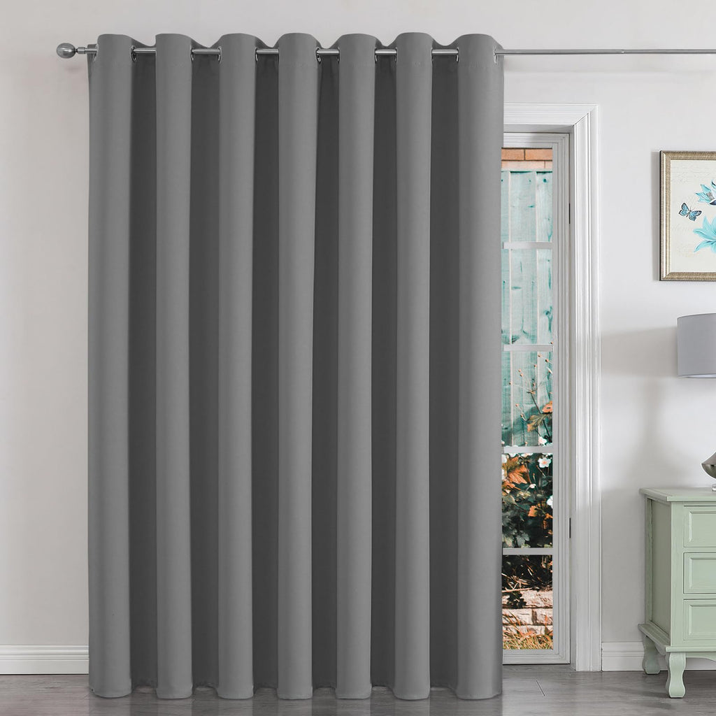 Joydeco Sliding Door Curtains, Light Grey Curtains 100 X 90 Inches, Extra Wide Curtains For Patio Sliding Door Living Room, Room