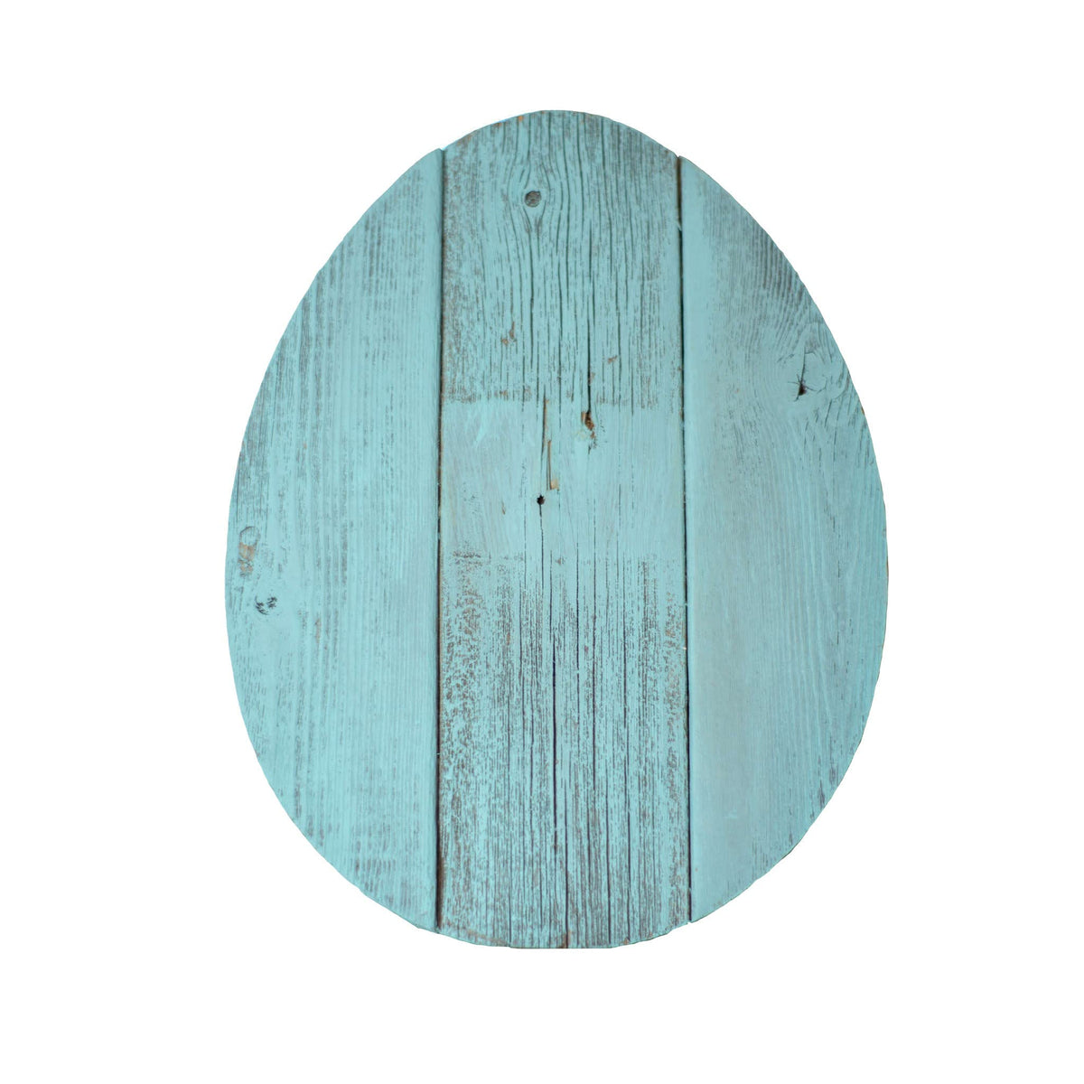 HomeRoots 12' Farmhouse Turquoise Wooden Large Egg