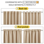 Nicetown Window Treatment Room Darkening Curtains - (Biscotti Beige Color) 42 Width X 84 Length, 1 Pair, Solid Thermal Insulated Blackout Rod Pocket & Back Tab Curtains And Drapes For Bedroom