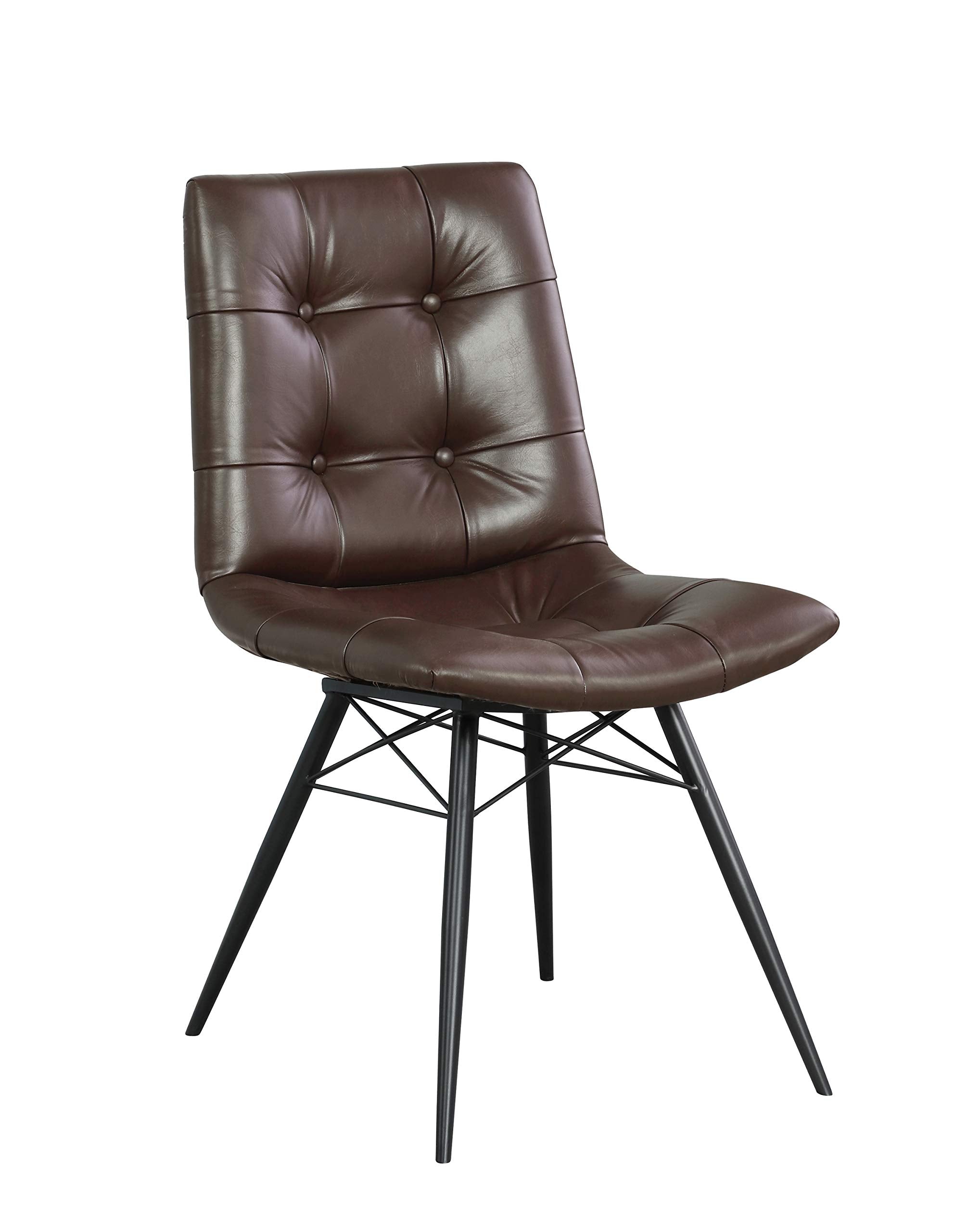 Coaster Home Furnishings Tufted Upholstered Brown, Gunmetal (Set of 4) Side Chair (107853)