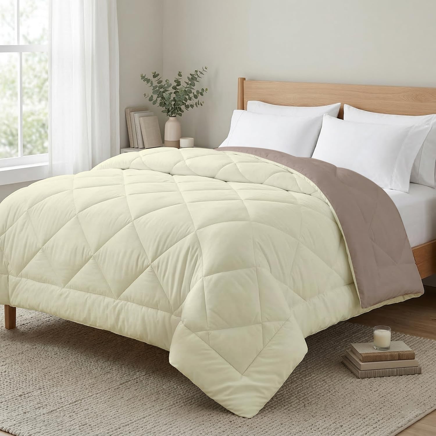 Ayka Reversible Ac Comforter 150 Gsm Lightweight Microfiber Summer Blanket For Double Bed (90X100 Inches) | Soft Cooling Quilt, 