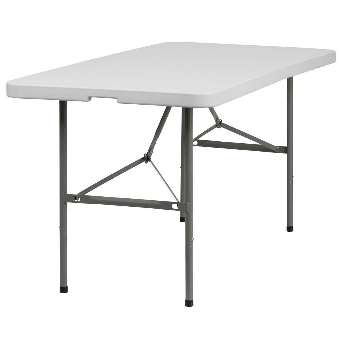 Flash Furniture Elon 5-Foot Bi-Fold Granite White Plastic Folding Table