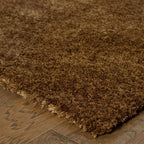 HomeRoots 508993 6 x 9 ft. Brown Shag Hand Tufted Handmade Stain Resistant Rectangle Area Rug