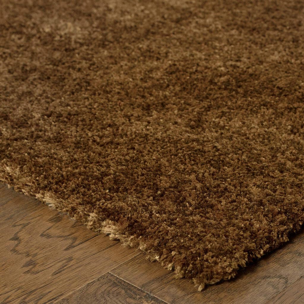 HomeRoots 508993 6 x 9 ft. Brown Shag Hand Tufted Handmade Stain Resistant Rectangle Area Rug