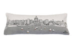 HomeRoots Cream 35' White Madison Daylight Skyline Lumbar Decorative Pillow