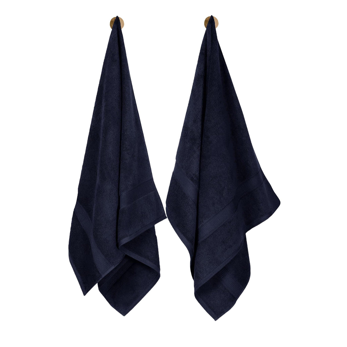 Tee Projekt 100% Cotton, Ultra Soft, Quick Dry Hand Towel, (40 x 70 cm), (500 GSM, Pack of 2) Navy