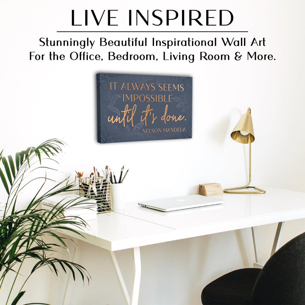Inspirational Wall Art Canvas Poster For Bedroom, Office, Living Room - Framed Canvas - 10 X 16.5 Inch Motivational Print