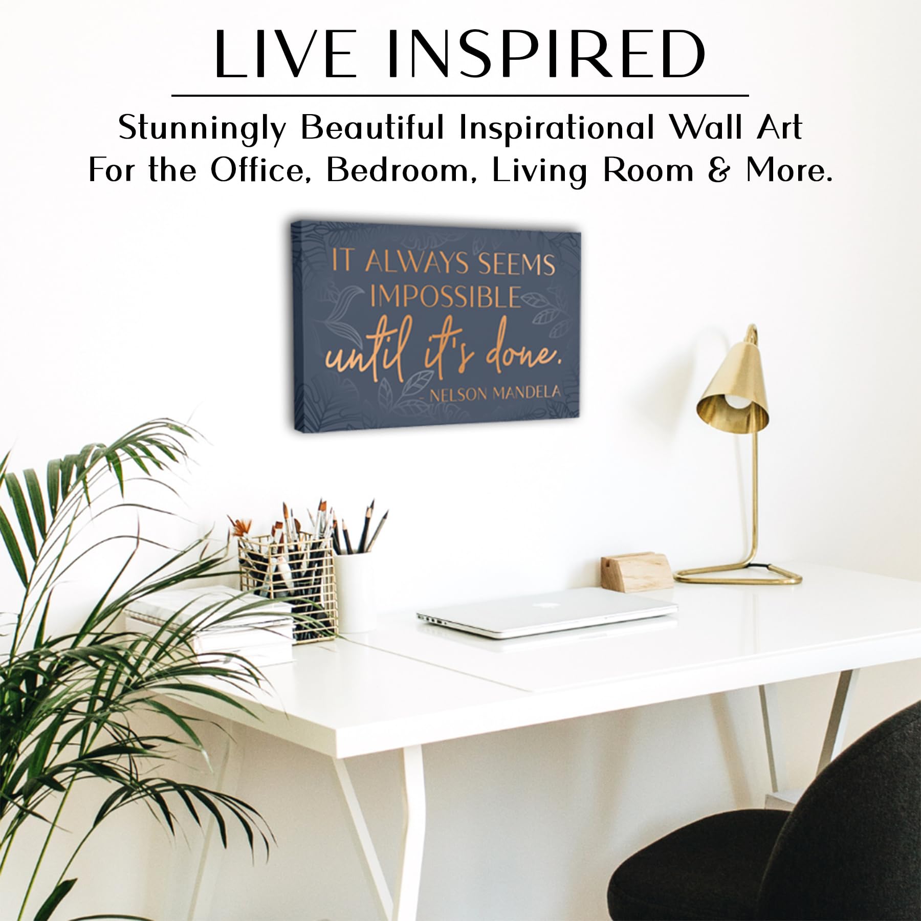 Inspirational Wall Art Canvas Poster For Bedroom, Office, Living Room - Framed Canvas - 10 X 16.5 Inch Motivational Print