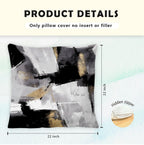 Supwhd Black And White Pillow Covers, Abstract White Black And Gold Pillow Covers 22X22 Set Of 2, Modern Black And White Pillow