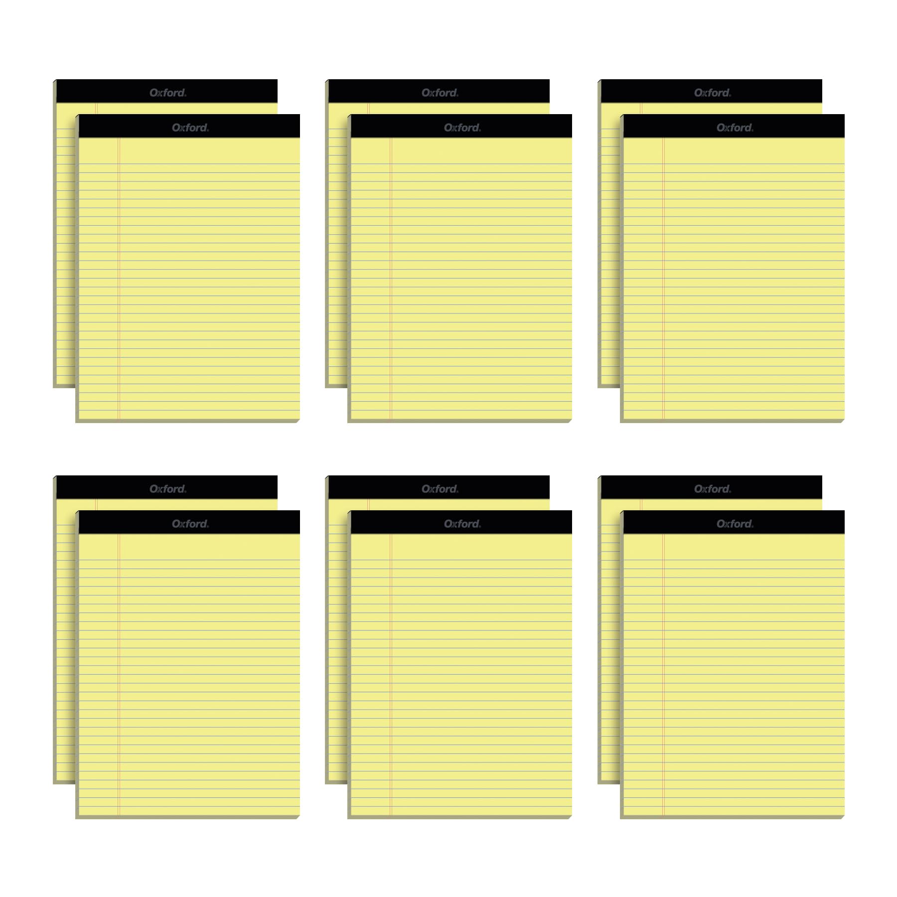 Oxford 8.5 X 11 Legal Pads, 12 Pack, Wide Ruled, Yellow Paper, 50 Sheets Per Writing Pad, Made In The Usa (74020)