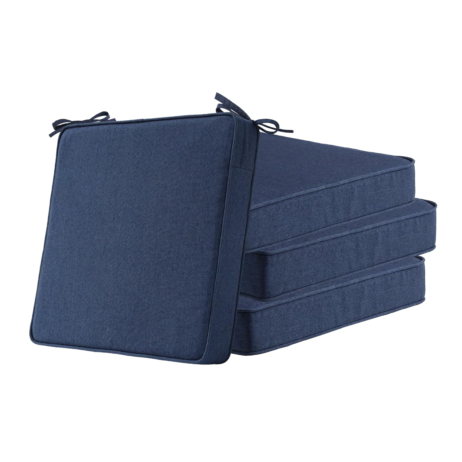 Sunbrella Square Corner Seat Cushions, 19' X 19' X 3', Set Of 4, Indoor Outdoor Waterproof Weather Resistant Universal Chair