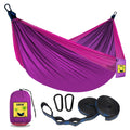 SZHLUX Camping Hammock Double & Single Portable Hammocks with 2 Tree Straps and Attached Carry Bag,Great for Outdoor,Indoor,Beac