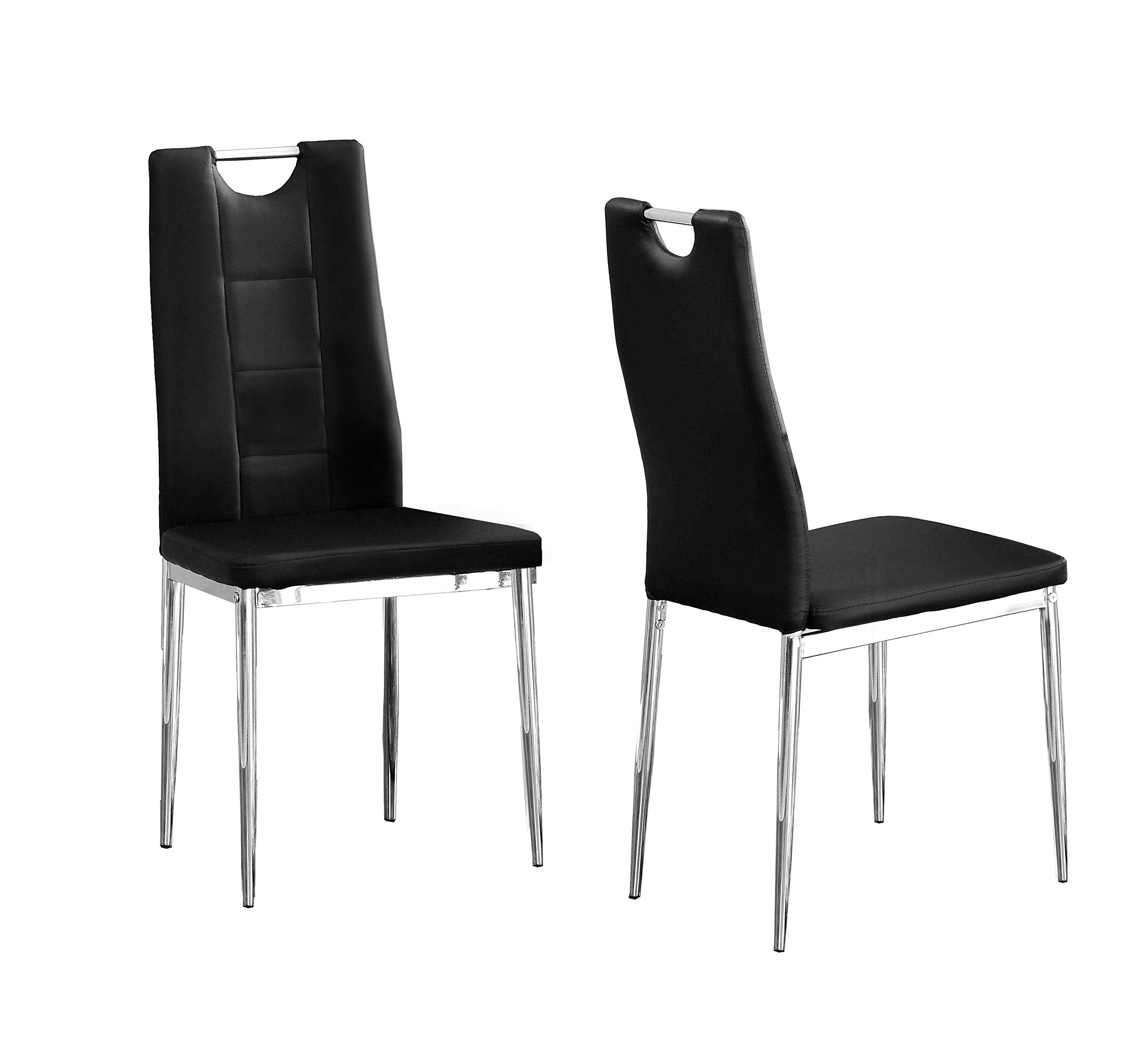 Best Master Furniture Crystal Dining Chairs Set Of 2, Black