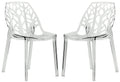 Cornelia Modern Spring Cut-Out Tree Design Stackable Dining Chair (set of 2)