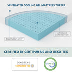 2 Inch California King Gel Memory Foam Mattress Topper, Cooling Bed Topper With Removable Cover, Soft & Pain Relief & Breathable
