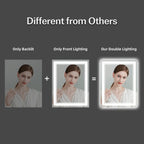 Istripmf 24X32 Inch Led Bathroom Mirror With Lights, Front Light And Backlit Anti-Fog Dimmable Memory Lighted Vanity Mirror, Sha