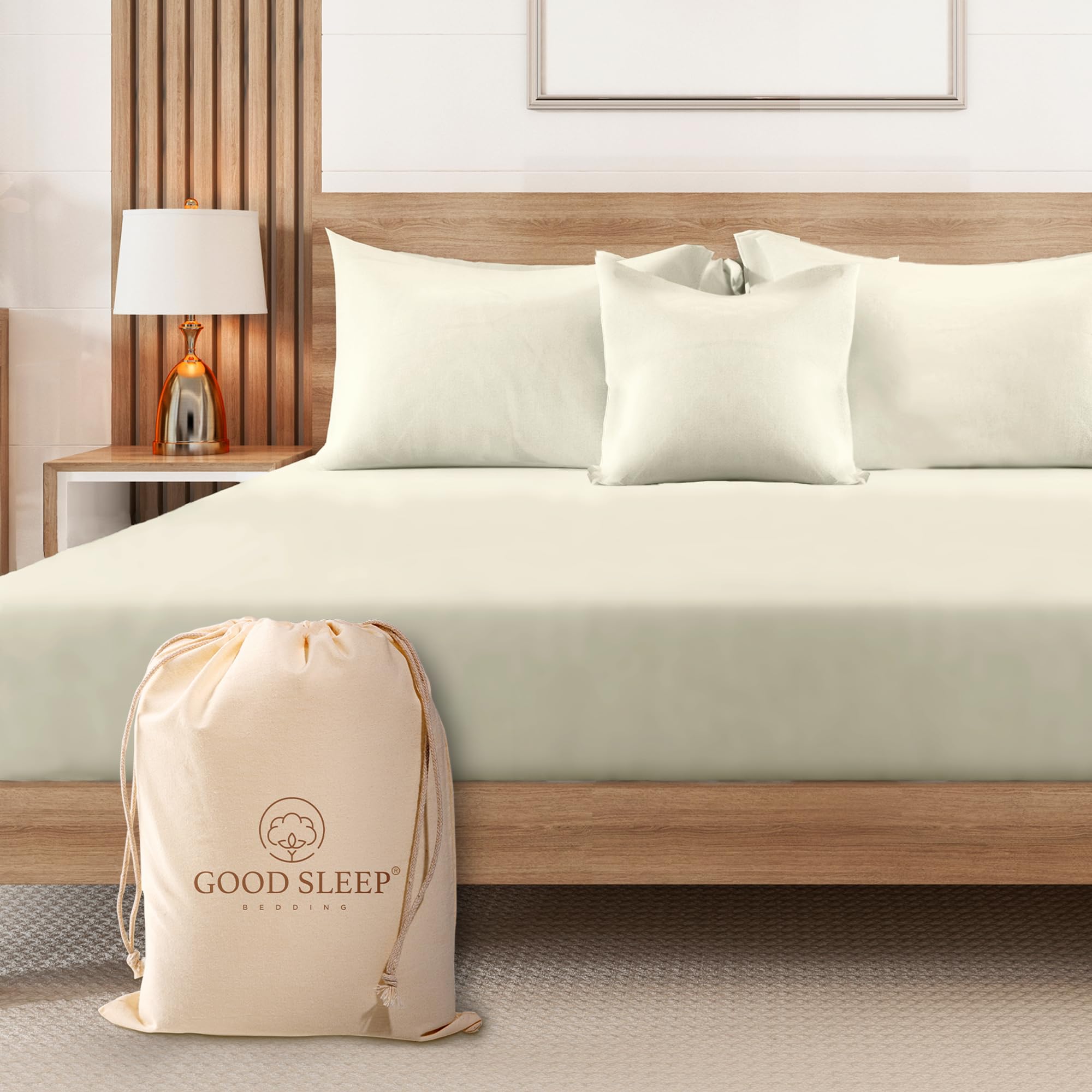 Good Sleep Bedding California King Fitted Sheet - 100% Egyptian Cotton Fitted Sheet, Soft & Breathable, 1000 Tc Luxury Hotel Sty