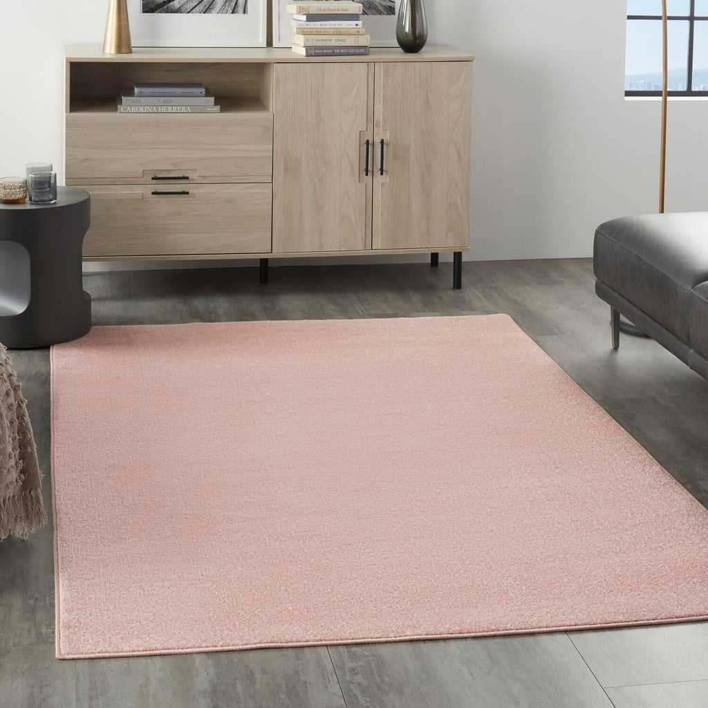 Nourison Essentials Indoor/Outdoor Pink 4' X 6' Area Rug, Easy -Cleaning, Non Shedding, Bed Room, Living Room, Dining Room, Backyard, Deck, Patio (4X6)