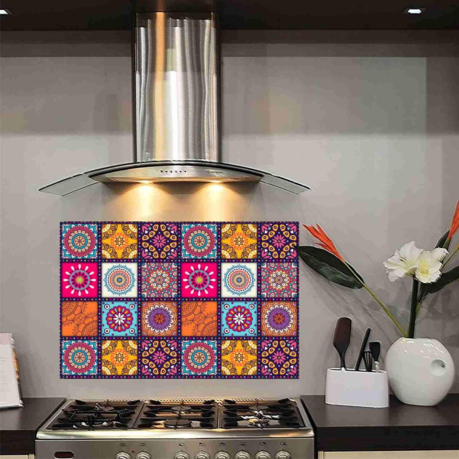 Wall Attraction Waterproof Self Adhesive Peel Off Easy Clean Beautiful Kitchen Wall Tiles Sticker Size - 30x18.3inch Material - 