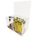 Donation Collection Box With Ad Display Area Treat Or Prize Tip Container 2 Sections One Section Locked With Set Of Keys And Oth