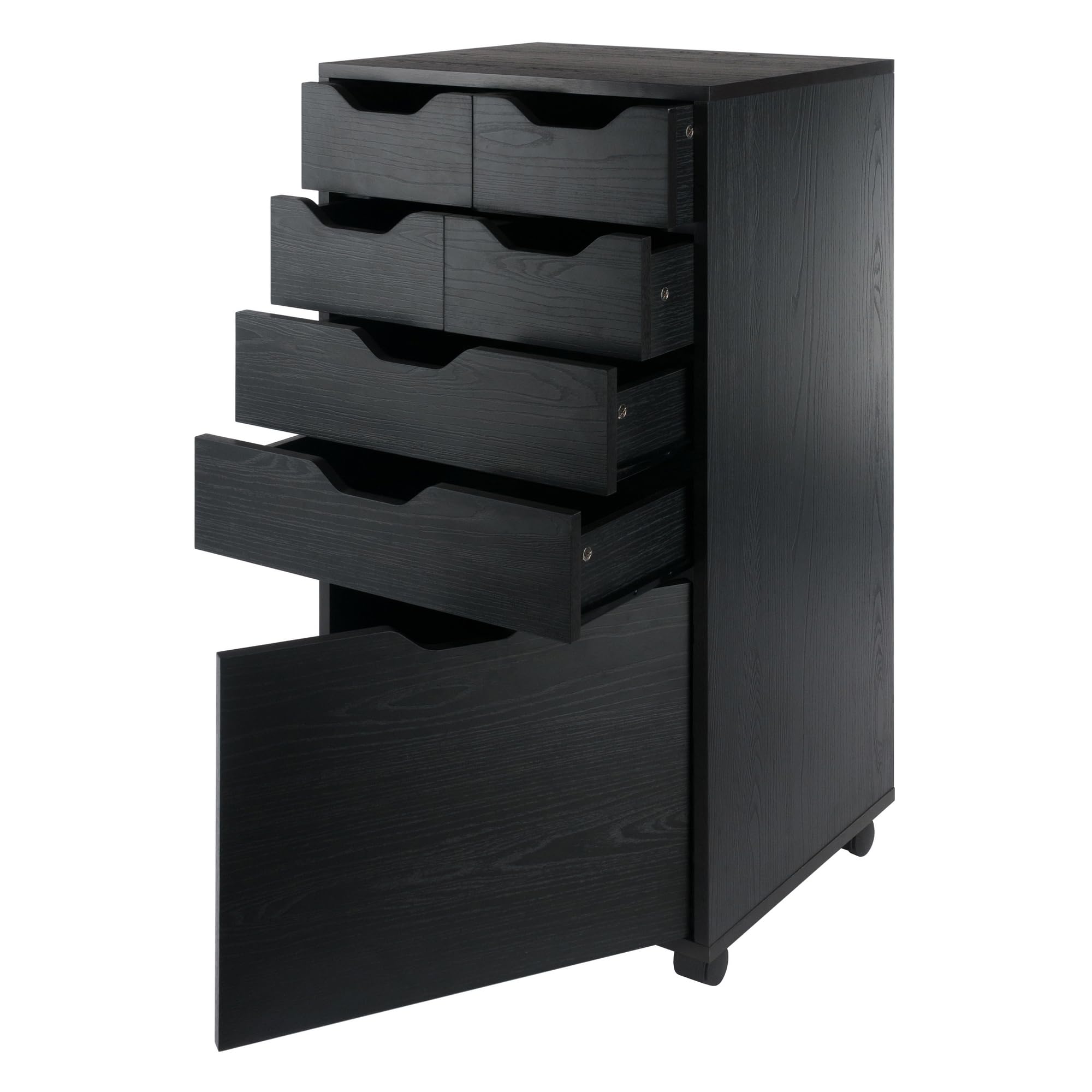 Winsome Halifax Bins & Drawers Multi-Storage High Mobile Cabinet, Black