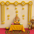 Divyakosh Decorative Marigold(5 FT X 5 FT)Backdrop For Ganpati,Varamahalaxmi,Diwali,Haldi,Party Decor/Backdrops,Temple Decoratio