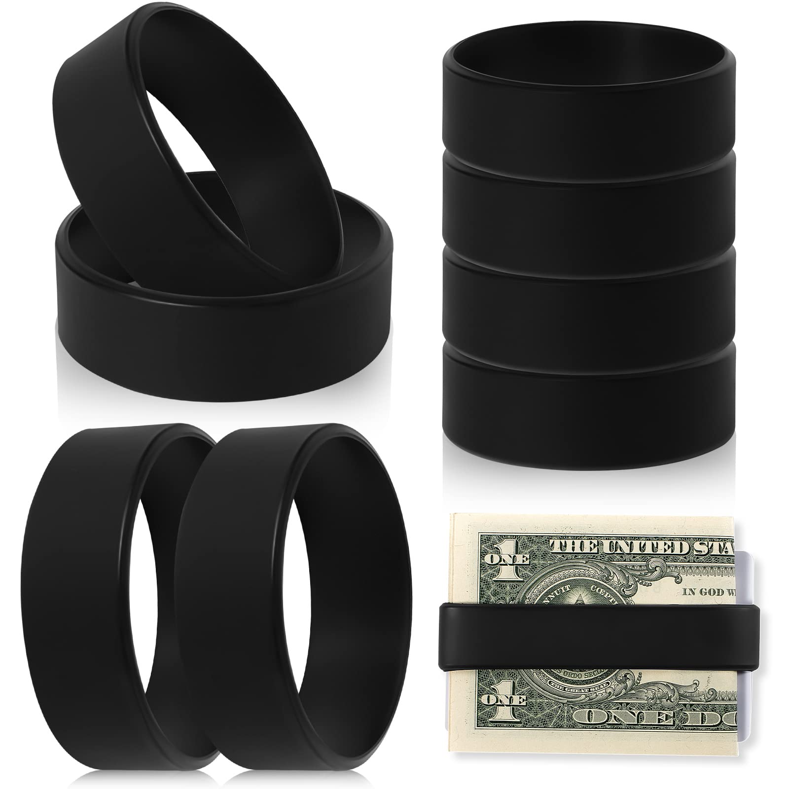 Set Of 8 Wallet Band Money Bands Silicone Bands For Money Cash Cards Elastic Money Holder, Wallet, Money Clip Alternative, With